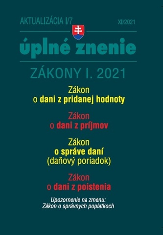Aktualizácia I/7 2021 – daňové a účtovné zákony