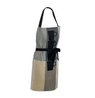 Zástěra TABEA 100% bavlna, dekor hrnek, béžová / šedá 67x80cm KELA KL-11741