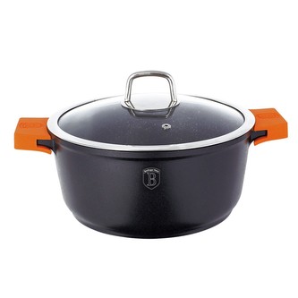 Kastrol s mramorovým povrchem a poklicí 32 cm Granit Diamond Line BERLINGERHAUS BH-1098