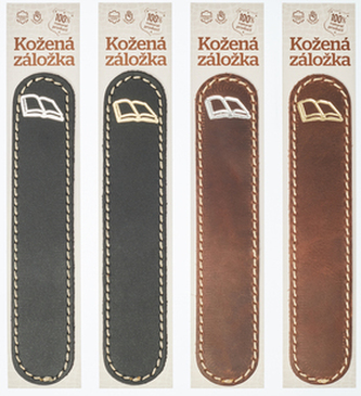 Kožená záložka do knihy Kniha - hnědá