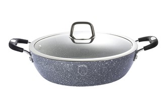 Pekáč kulatý s mramorovým povrchem s poklicí 32 cm Gray Stone Touch Line BERLINGERHAUS BH-1157