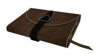 Variabilní kožený obal se sponou - kůže hnědá semiš