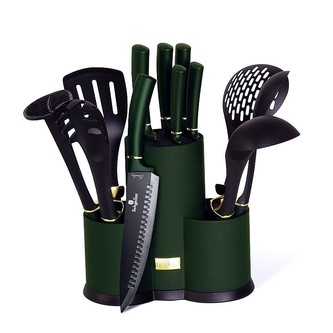 Sada nožů a kuchyňského náčiní ve stojanu 12 ks Emerald Collection