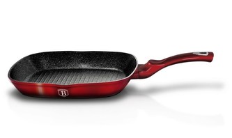 Pánev grilovací s mramorovým povrchem 28 cm Black Burgundy Metallic Line BERLINGERHAUS BH-1623
