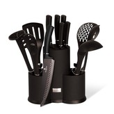 Sada nožů a kuchyňského náčiní ve stojanu 12 ks Royal Black Collection