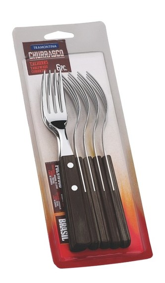Vidlička steaková Tramontina 6 ks tmavé dřevo TRAMONTINA 29899157