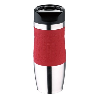 Termohrnek s protiskluzovým úchopem 400 ml červená