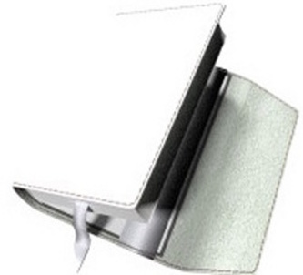 Variabilní kožený obal na knihu se záložkou - kůže bílá vzorovaná