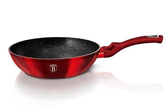 Wok s mramorovým povrchem 28 cm Burgundy Metallic Line BERLINGERHAUS BH-1267