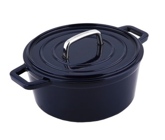 Pekáč s poklicí litinový kulatý se smaltovaným povrchem ALPEN 24 cm modrá
