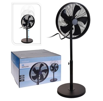 Ventilátor stojanový nastavitelný 125 cm kovový černý