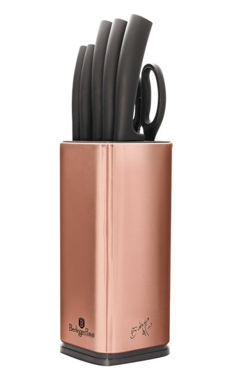 Sada nožů ve stojanu 7 ks Rosegold Metallic Line BERLINGERHAUS BH-2401