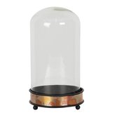 Skleněný poklop s kovovou podstavou Ø 11*21 cm