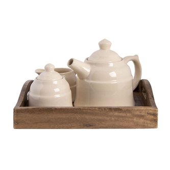 Podnos s keramickou čajovou soupravou