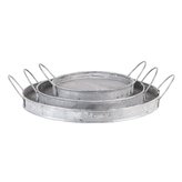 Sada tří pozinkovaných podnosů Ø 24*6 / Ø 19*5 / Ø 14*5 cm