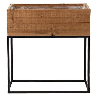 Dřevěný truhlík na květináče na kovovém podstavci