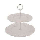 Dvoupatrový keramický etažér Ø 25*23 cm