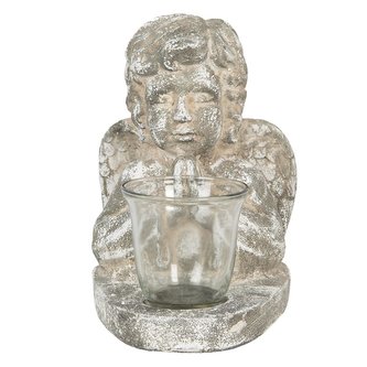 Svícen na čajovou svíčku ANGEL z polyrezinu