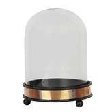 Skleněný poklop s kovovou podstavou Ø 11*15 cm