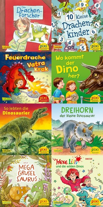 Pixi-Box 279: Dinos und Drachen bei Pixi (8x8 Exemplare) Pixi-Box 279: Dinos und Drachen bei Pixi (8x8 Exemplare)