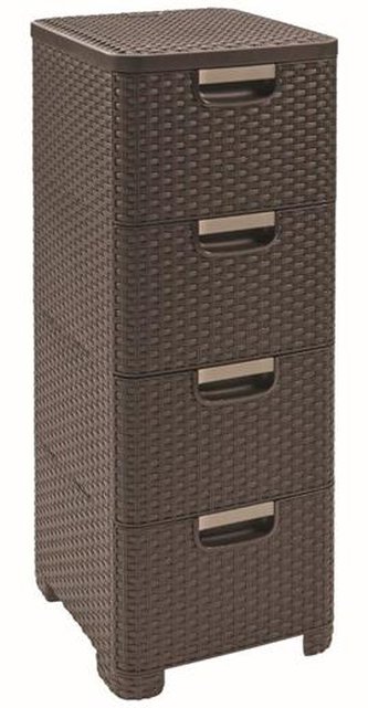 Regál Curver Style 4x14L se šuplíky tmavě hnědý Regál Curver Style 4x14L se šuplíky tmavě hnědý