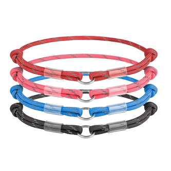 Obojek Paracord Waudog na QR známku modrý 42-76cm/4mm