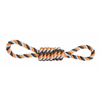 Přetahovadlo HipHop bavlněná osmice, šedá, tm.šedá, oranžová - 38cm, 190g