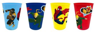 SADA 4 KS PLASTOVÉ SKLENIČKY SPIDERMAN