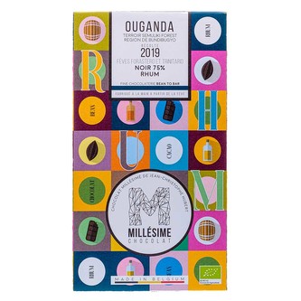 Millésime Chocolat Bio hořká čokoláda s rumem Uganda 75 %, 70 g