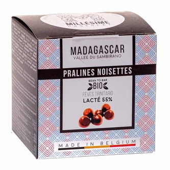 Millésime Chocolat Bio belgické pralinky z čokolády Madagaskar 55 %, 75 g