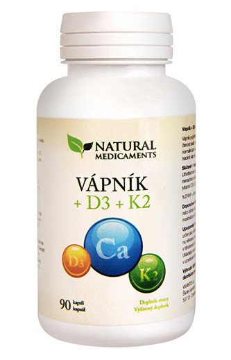 Natural Medicaments Vápník + D3 + K2 90 kapslí