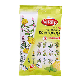 Topvet VITALP bylinné bonbony citron+ meduňka bez cukru 75 g