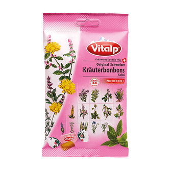 Topvet VITALP bylinné bonbony šalvěj bez cukru 75 g