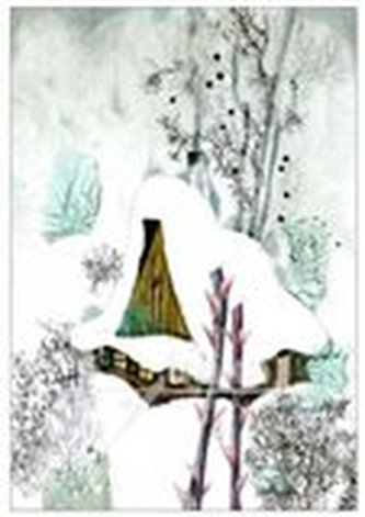 Pohlednice - Broučci, zimní chaloupka