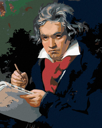 Malování podle čísel - LUDWIG VAN BEETHOVEN - 40x50 cm, bez rámu a bez vypnutí plátna