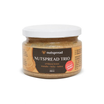 Nutspread Oříškový krém Trio ze tří druhů ořechů s křupavými mandlemi 250 g Nutspread Oříškový krém Trio ze tří druhů ořechů s křupavými mandlemi 250 g