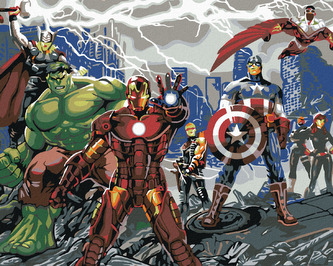 Malování podle čísel - AVENGERS HRDINOVÉ - 40x50 cm, vypnuté plátno na rám Malování podle čísel - AVENGERS HRDINOVÉ - 40x50 cm, vypnuté plátno na rám