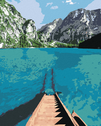 Malování podle čísel - SCHODY DO JEZERA - 40x50 cm, vypnuté plátno na rám
