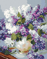 Malování podle čísel - ŠEŘÍKY VE VÁZE SE ZLATÝM OKRAJEM - 40x50 cm, vypnuté plátno na rám