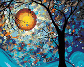 Malování podle čísel - MĚSÍC - 40x50 cm, vypnuté plátno na rám