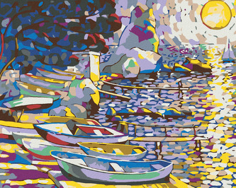 Malování podle čísel - PRAMICE U VODY - 40x50 cm, bez rámu a bez vypnutí plátna