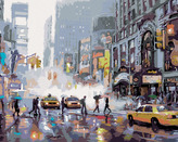 Malování podle čísel - RUŠNÁ ULICE V NEW YORKU (RICHARD MACNEIL) - 80x100 cm, bez rámu a bez vypnutí plátna