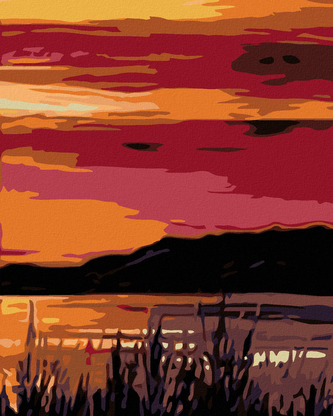 Malování podle čísel - ČERVÁNKY NAD VODOU - 40x50 cm, bez rámu a bez vypnutí plátna