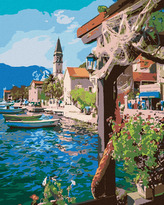 Malování podle čísel - VÝHLED OD RYBÁŘE NA MOŘE - 80x100 cm, vypnuté plátno na rám