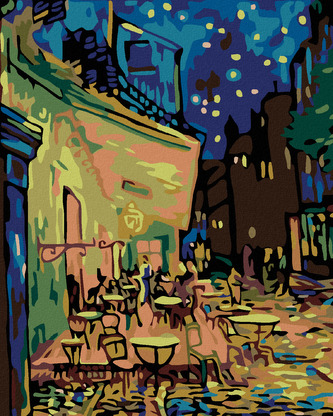 Malování podle čísel - NOČNÍ KAVÁRNA (VAN GOGH) - 80x100 cm, bez rámu a bez vypnutí plátna Malování podle čísel - NOČNÍ KAVÁRNA (VAN GOGH) - 80x100 cm, bez rámu a bez vypnutí plátna