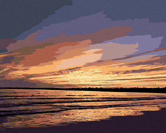 Malování podle čísel - ROMANTICKÝ ZÁPAD SLUNCE - 80x100 cm, bez rámu a bez vypnutí plátna