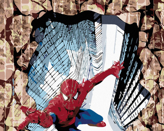 Malování podle čísel - SPIDERMAN 3D - 40x50 cm, bez rámu a bez vypnutí plátna