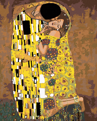 Malování podle čísel - POLIBEK (Gustav Klimt) - 80x100 cm, bez rámu a bez vypnutí plátna
