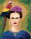 Malování podle čísel - FRIDA KAHLO A PAPOUŠEK - 80x100 cm, vypnuté plátno na rám