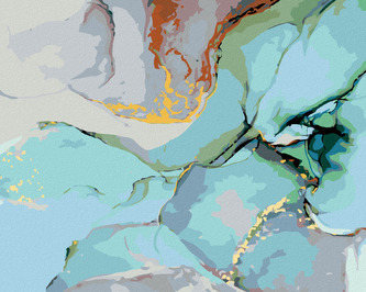 Malování podle čísel - TYRKYSOVÁ ABSTRAKCE - 80x100 cm, vypnuté plátno na rám